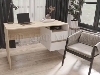 Компьютерный стол №9, Дуб Сонома + Белый
