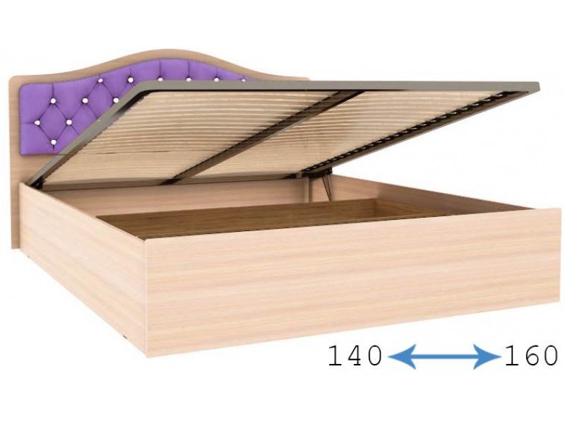 Дели Кровать с подъёмным механизмом, Спинка Сирень со стразами [Дели]